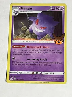 Gengar 066/196 Trick or Trade Stamped Lost Origin Holo Rare Pokemon Card NM-MT - Image 1