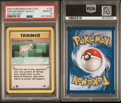2000 Pokemon Gym Challenge 1st Edition #125 Transparent Walls PSA 10 Gem Mint - Image 1