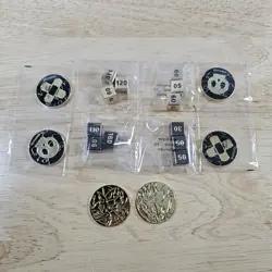Lot of Pokemon Gold Metal Dice, Coins, And Condition Markers - Image 1