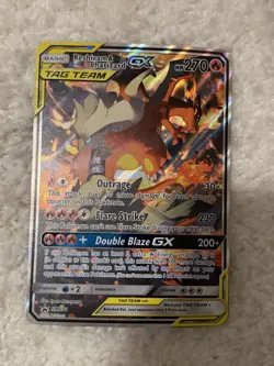 Reshiram & Charizard GX SM201 Sun & Moon Tag Team Black Star Promo Pokemon LP - Image 1
