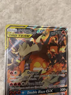 Reshiram & Charizard GX SM201 Sun & Moon Tag Team Black Star Promo Pokemon LP - Image 2