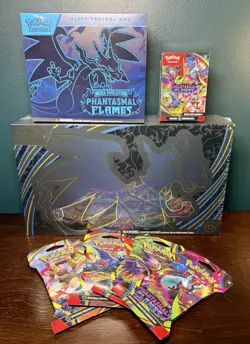 Pokemon Phantasmal Flames Sealed Lot - ETB, Bundle, Charizard UPC, Art Set - Image 1