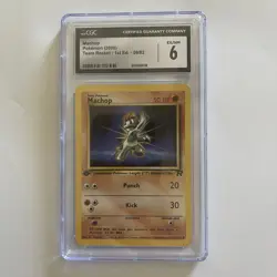 Pokemon Machop First Edition 6 NM Team Rocket 2000 GMA Graded 59/82 - Image 1