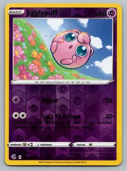 2021 Pokemon Fusion Strike Jigglypuff 110/264 Reverse Holo NM - Image 1