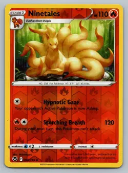 2022 Pokemon Silver Tempest Ninetales 018/195 Reverse Holo - Image 1