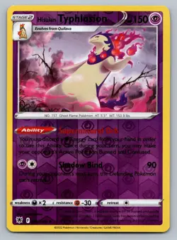 2022 Pokemon Astrial Radiance Hisuian Typhlosion 052/189 Reverse Holo - Image 1