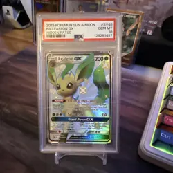 2019 Pokemon Sun & Moon FA/Leafeon GX Hidden Fates PSA 10!! - Image 1