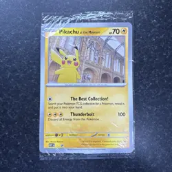 Pokemon Natural History Museum Jumbo Promo - Pikachu At The Museum(Slight Curve) - Image 1