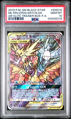 ✨ PSA 10 GEM MINT 2019 Pokemon SM210 Moltres & Zapdos & Articuno GX - Image 1
