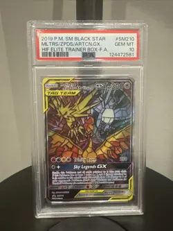 2019 Pokemon Black Star Moltres & Zapdos & Articuno Gx Promo PSA GEM MINT 10 - Image 1