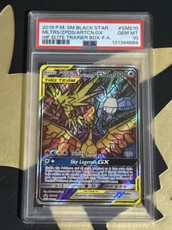 Moltres Zapdos Articuno GX #SM210 PSA 10 Gem Mint Black Star Promo Pokemon Card - Image 1