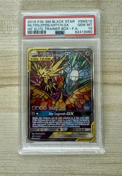 Moltres Zapdos Articuno GX #SM210 PSA 10 Gem Mint Black Star Promo Pokemon Card - Image 3