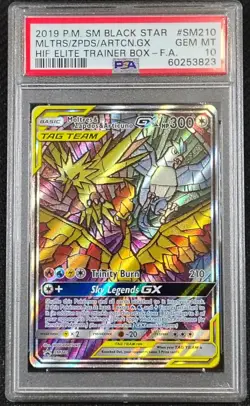 ✨ PSA 10 GEM MINT 2019 Pokemon SM210 Moltres & Zapdos & Articuno GX - Image 1
