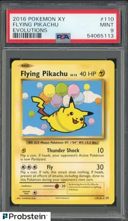 2016 Pokemon XY Evolutions #110 Flying Pikachu PSA 9 MINT - Image 1
