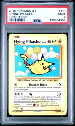 2016 POKEMON XY EVOLUTIONS FLYING PIKACHU #110 PSA 9 - Image 1