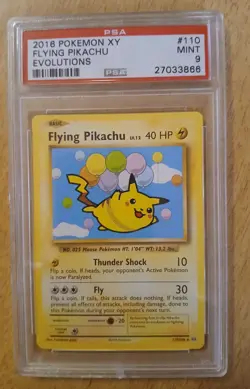 2016 POKEMON XY EVOLUTIONS FLYING PIKACHU SECRET RARE #110/108 PSA 9 MINT - Image 1