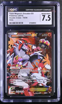 CGC 7.5 Team Magma's Groudon EX 15/34 Full Art Double Crisis Holo 2015 - Image 1