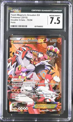 CGC 7.5 Team Magma's Groudon EX 2015 Double Crisis 15/34 Holo Pokemon Card - Image 1