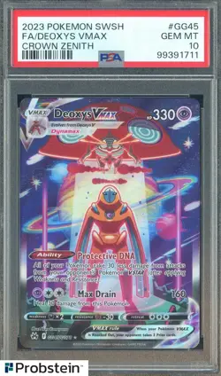 2023 Pokemon SWSH Crown Zenith #GG45 FA Deoxys VMax PSA 10 GEM MINT - Image 1