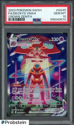 2023 Pokemon SWSH Crown Zenith #GG45 Deoxys Vmax Fa PSA 10 GEM MINT - Image 1