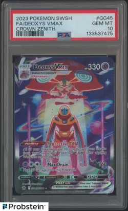 2023 Pokemon SWSH Crown Zenith #GG45 FA Deoxys VMax PSA 10 GEM MINT - Image 1