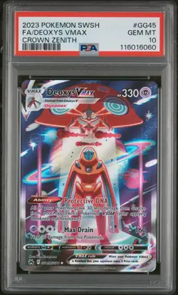 2023 POKEMON SWSH CROWN ZENITH #GG45/GG70 DEOXYS VMAX GALARIAN GALLERY FA PSA 10 - Image 1