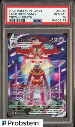 2023 Pokemon SWSH Crown Zenith Glrn Glry #GG45 FA Deoxys Vmax PSA 10 GEM MINT - Image 1