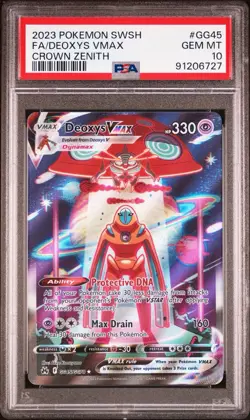 2023 Pokemon SWSH Crown Zenith #GG45 Deoxys Vmax Fa PSA 10 GEM MINT - Image 1