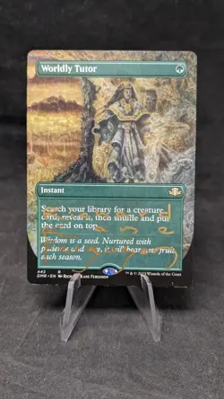 Worldly Tutor (Borderless) - MTG Magic - Modern Horizons - Signed by Artist - MP - Image 1