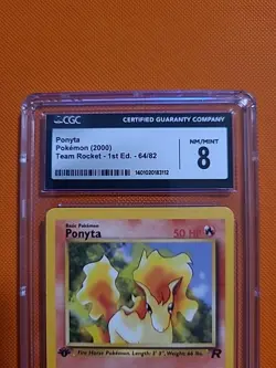 Pokemon 2000 Ponyta Team Rocket 1st Edition 64/82 CGC 8 NM/MINT Pokemon Card - Image 3