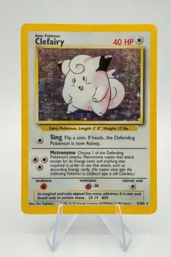 Pokemon Cards: Base Set Rare Holo: Clefairy 5/102 Pokemon TCG Light Play LP + - Image 1