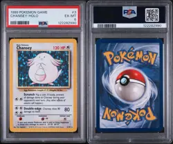 1999 Pokemon TCG Base Set Chansey Holo Rare Card 3/102 Vintage PSA 6 - Image 3