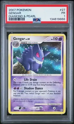 2007 POKEMON DIAMOND & PEARL #27 GENGAR PSA 1 - Image 1