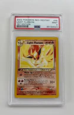 Pokemon PSA 9 1ST EDITION LIGHT FLAREON 46/105 NEO DESTINY SET - MINT! 💎 - Image 1