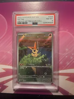 Pokemon Black Bolt And White Flare Victini Illustration Rare Promo 208 PSA 8! - Image 1
