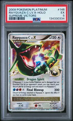 2009 POKEMON PLATINUM SUPREME VICTORS #146 RAYQUAZA C LV.X-HOLO PSA 5 - Image 1