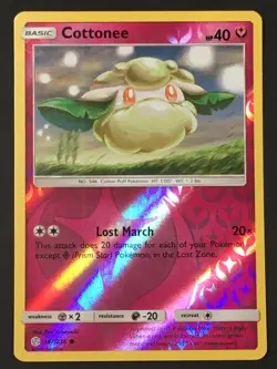 Pokemon TCG Cottonee 147/236 SM Cosmic Eclipse Reverse Holo Common NM - Image 1