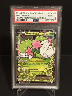 2016 POKEMON XY BLACK STAR PROMO #XY148 SHAYMIN EX PROMO-GENRTIONS - PSA 8 - Image 1