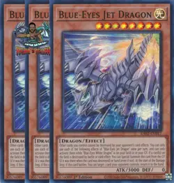 Yugioh! 3x Blue-Eyes Jet Dragon RA02-EN017 Ultra Rare 1st Ed NM - Image 1
