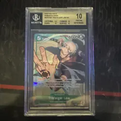 Trafalgar Law OP01-047 Alpha Pre Errata Alt Art Romance Dawn One Piece BGS 10 - Image 1