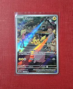 Pokemon Pikachu Scarlet and Violet 151 Holo Card 173/165 Rare SV Illustration - Image 1
