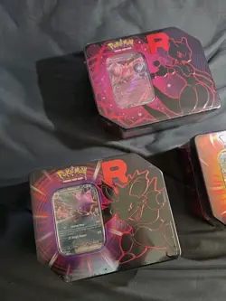 Pokemon TCG Destined Rivals Team Rocket Tins (Art Set of 3) Sealed New Mewtwo - Image 2