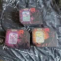Pokemon TCG Sealed Destined Rivals Team Rocket Tin Set of 3 Brand New -- Sealed - Image 1