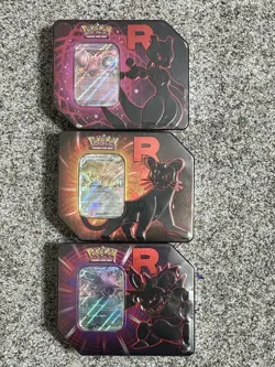 Pokemon TCG Destined Rivals Team Rocket Tins (Art Set of 3) Sealed/New - Image 1