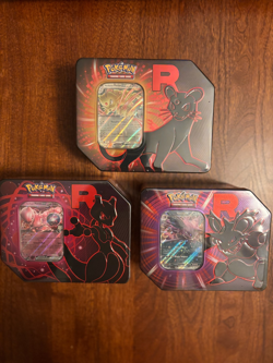 Pokemon TCG Sealed Destined Rivals Team Rocket Tin Set of 3 Brand New -- Sealed - Image 1