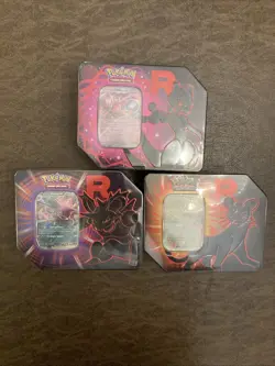 2025 Pokemon TCG Destined Rivals Team Rocket Tin Set of 3 Brand New - Sealed - Image 1