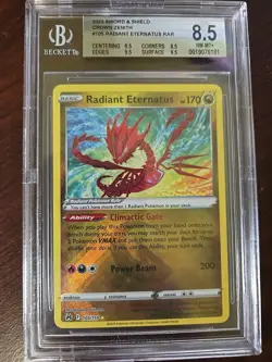 2023 Pokemon SWSH Radiant Eternatus Crown Zenith #105 BGS 8.5 NM-MT+ - Image 1