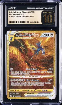 2023 POKEMON CROWN ZENITH #GG68 ORIGIN FORME DIALGA VSTAR CGC 10 PRISTINE - Image 1