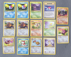 Vintage Pokemon Lot - 14 Cards - 1st Edition Fossil & Jungle C/U Pokemon - LP/MP - Image 1