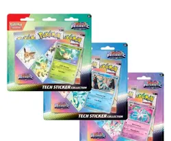 Pokemon TCG Prismatic Evolutions 3-Pack Tech Sticker Promo Foil Card - Image 1